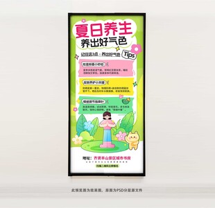 夏日养生指南海报