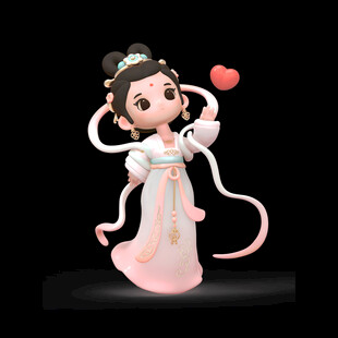 古风嫦娥玩偶手持爱心