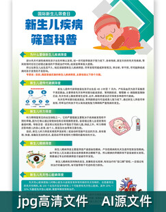 新生儿疾病筛查科普海报