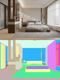 新中式卧室效果图