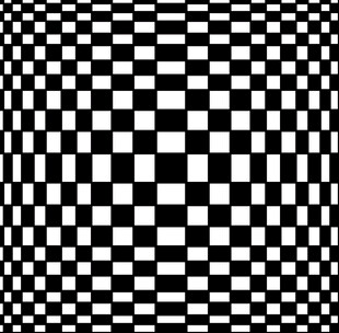 黑白棋盘格视觉扭曲图案