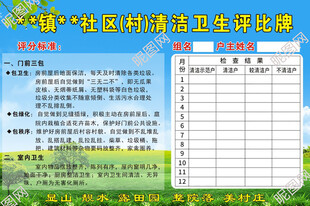 社区清洁卫生记录表格模板