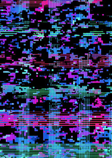 故障艺术风格的彩色噪点画面