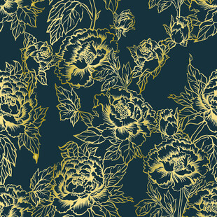 金色花卉图案背景纹理