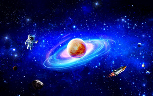 太空黑洞宇宙行星宇航员星空背景