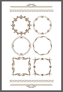 复古金色边框装饰图案集