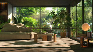 阳光玻璃房内的惬意休闲空间