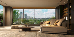 现代简约风客厅全景