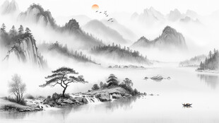 中国风山水画
