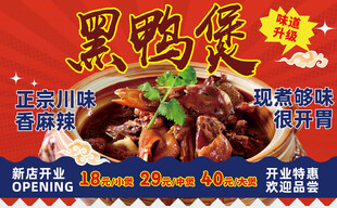 美味黑鸭煲鲜香诱人灯箱片海报