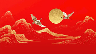 金色山水画