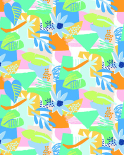 多彩几何叶子图案背景