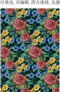 植物花卉图案 复古印花