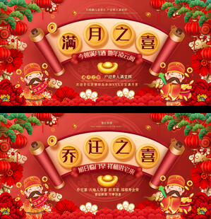 满月宴乔迁宴展板