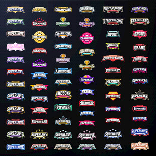 潮酷标签多样精美徽章图案展示