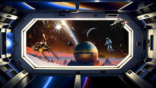 3D科幻世界立体墙绘