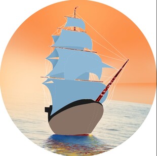 海上航行的古典帆船