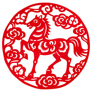 马年剪纸图案