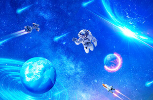 蓝色星空宇宙背景