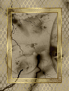 复古金色边框抽象艺术图