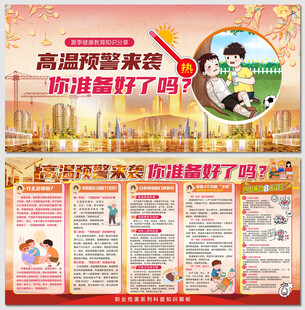 高温预警中暑核心知识展板
