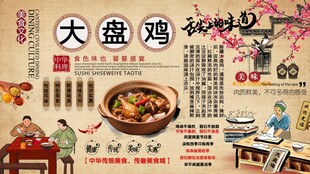 大盘鸡背景墙