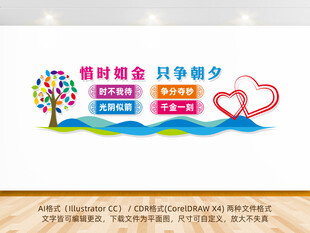 珍惜时间文化墙