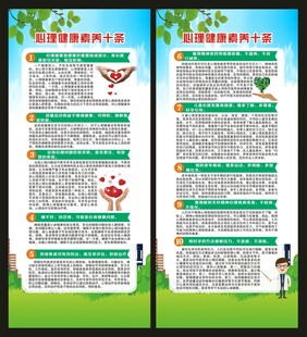心理健康素养十条展架