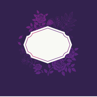 紫色花卉边框空白装饰图