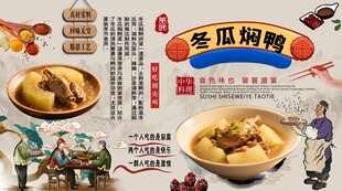冬瓜焖鸭背景墙