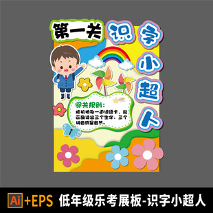 小学乐考闯关展板