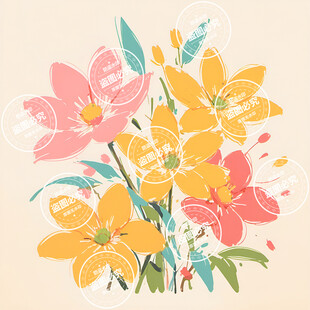 迎春花水彩画插画