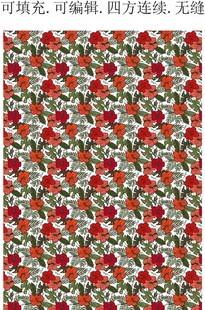 木槿花卉 热带花卉印花