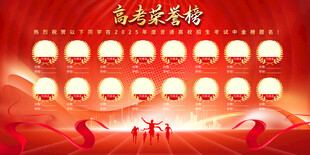 喜庆红色高考荣誉榜展板