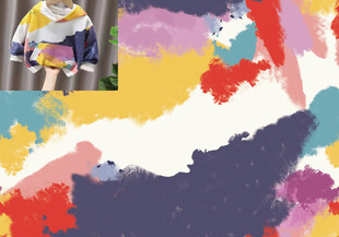 多彩抽象背景中的小物件