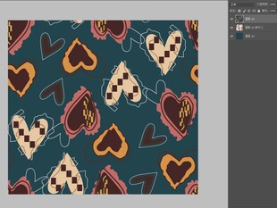 爱心图案无缝背景纹理
