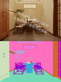 新中式茶室效果图