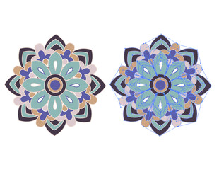 多彩曼陀罗图案精美饰品圆形