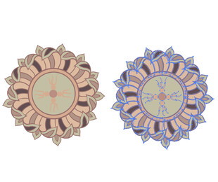 精美双款曼陀罗图案设计