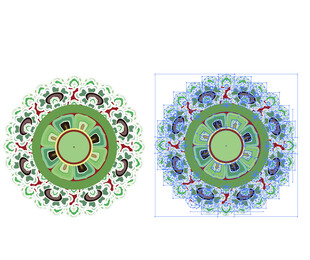 双款精美圆形花纹图案设计