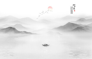 意境水墨山水画