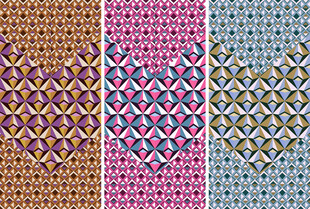 多彩几何心形图案纹理