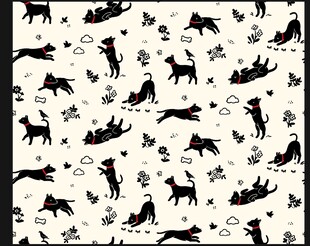 可爱猫咪图案背景设计