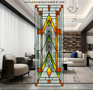 高清分层彩绘玻璃打印图