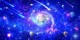 蓝色璀璨星空图