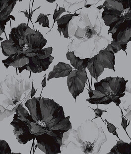 黑白花卉图案纹理