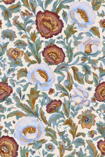 复古花卉图案布料纹理