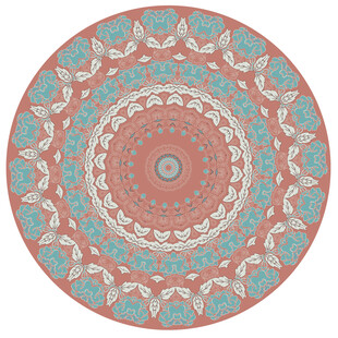 圆形民族风花纹装饰图案