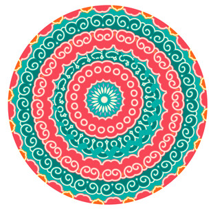 多彩圆形曼陀罗图案