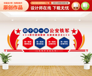 四个铁一般的公安铁军文化墙